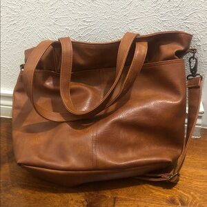 Elegant Brown Leather Tote Bag